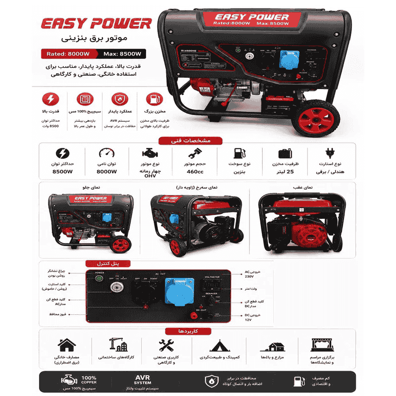 موتور برق بنزینی 18 اسب بخار ایزی پاور Easy Power R14500HE